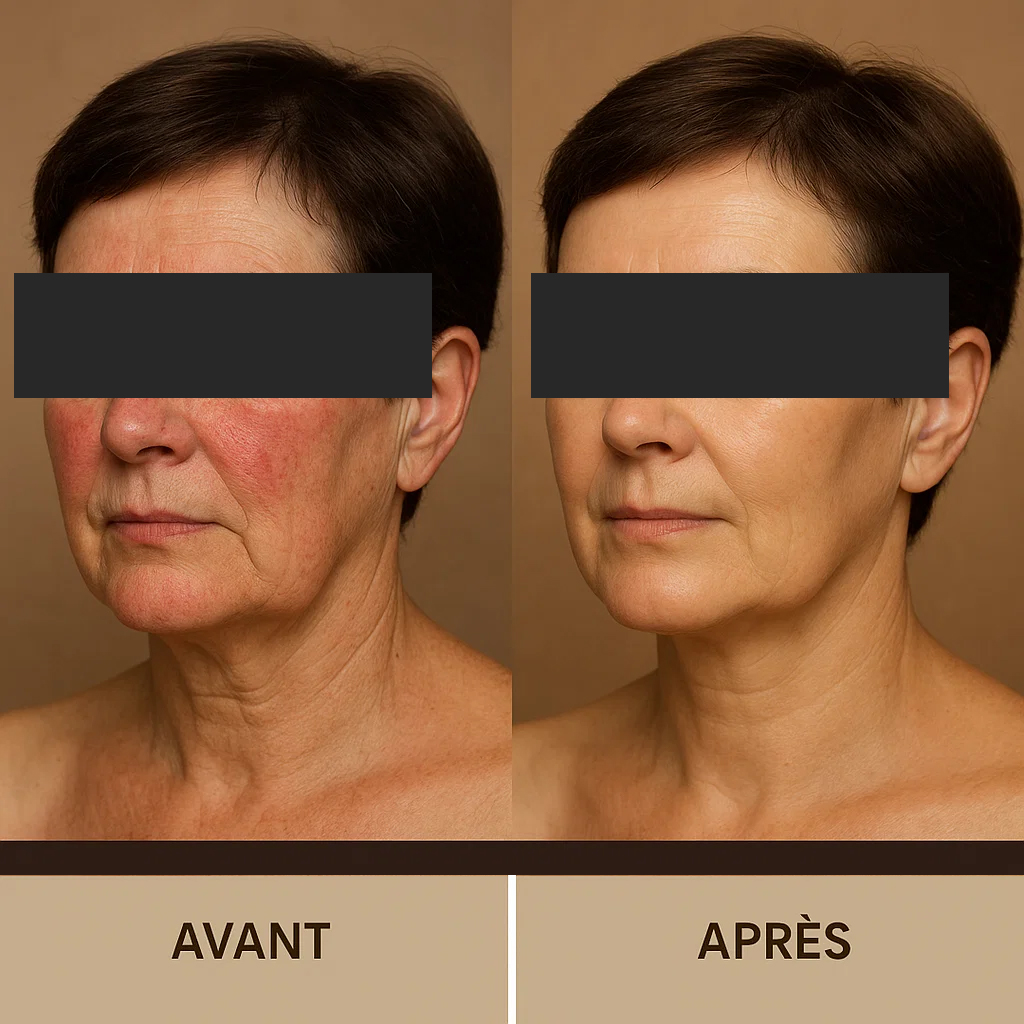 Avant traitement couperose – femme brune