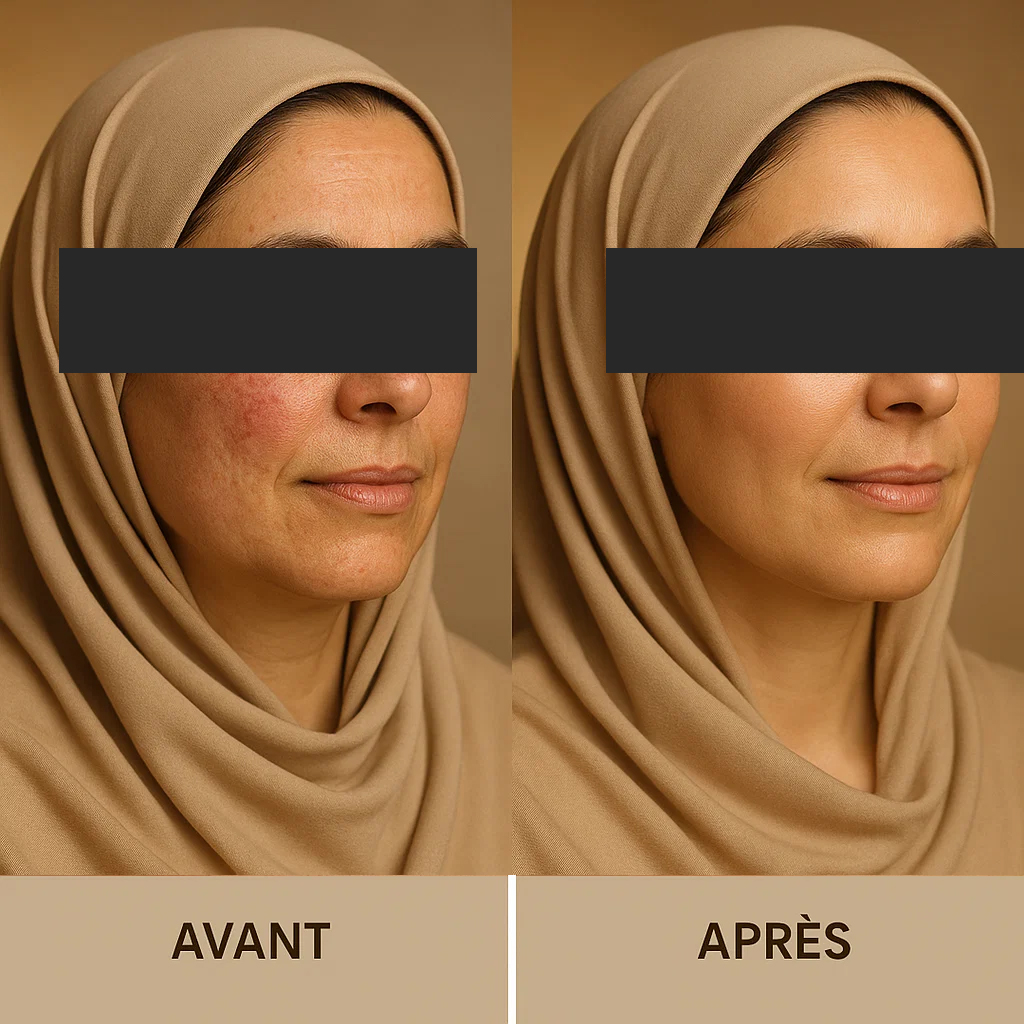 Avant traitement couperose – femme orientale
